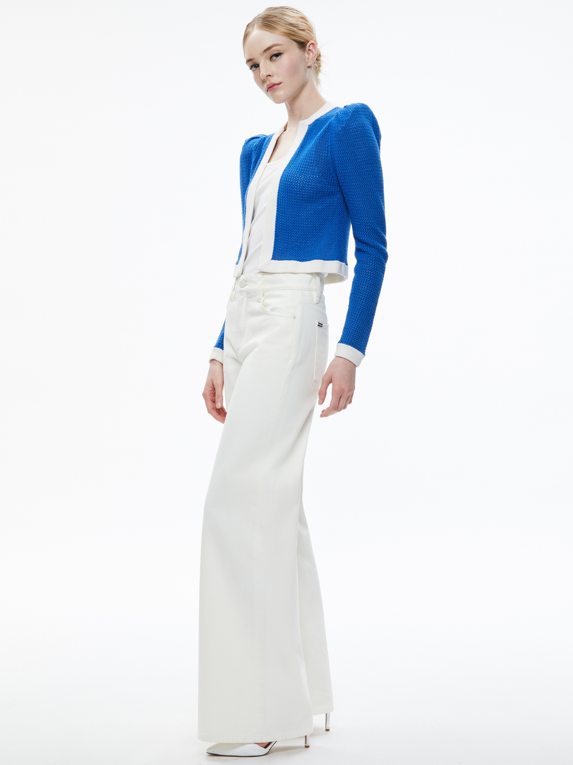 TRINA STRUCTURED SHOULDER CROPPED CARDIGAN - 5