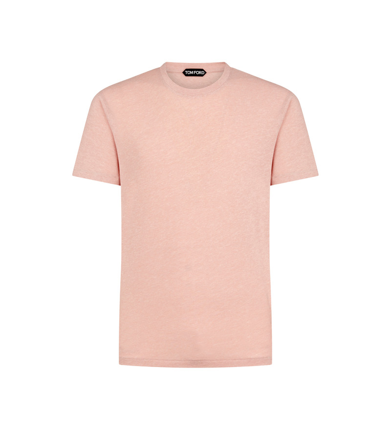 COTTON BLEND MELANGE CREW NECK T-SHIRT 1