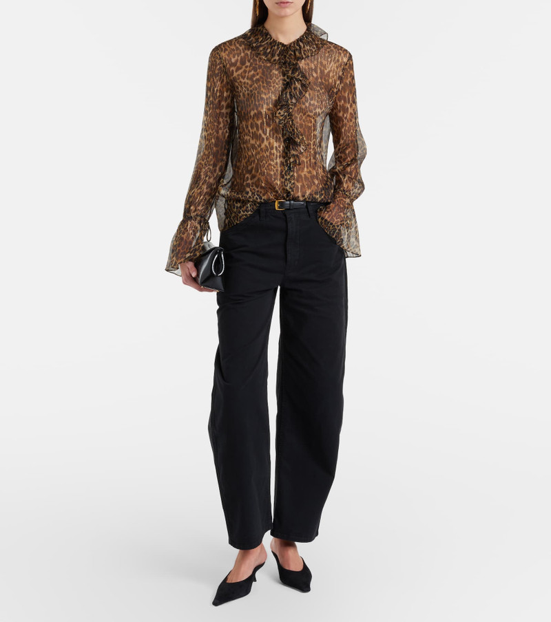 NILI LOTAN Cecily leopard-print silk-blend blouse outlook