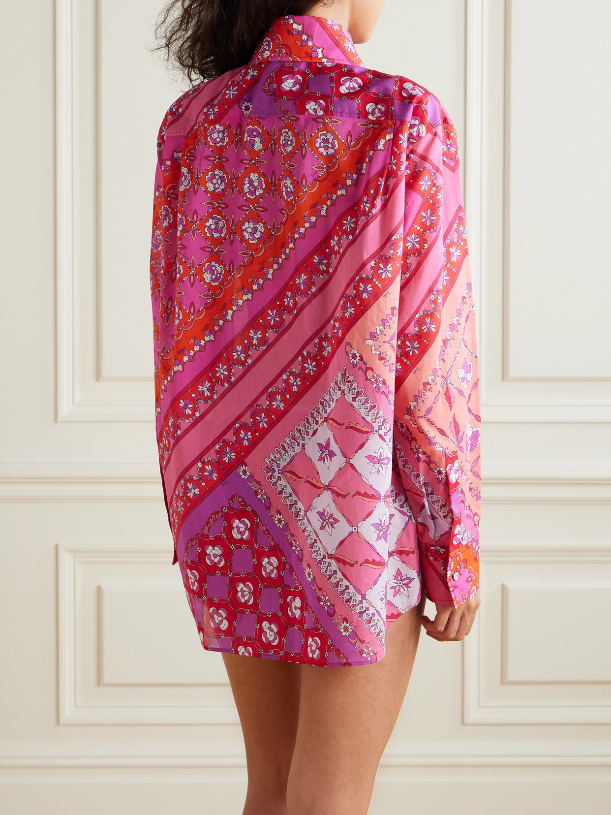 Festa Oversized Printed Cotton-voile Shirt - 3