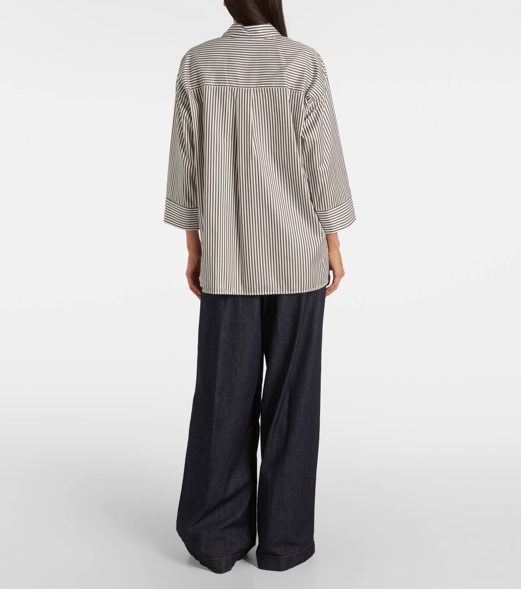 Fano striped cotton twill blouse - 3