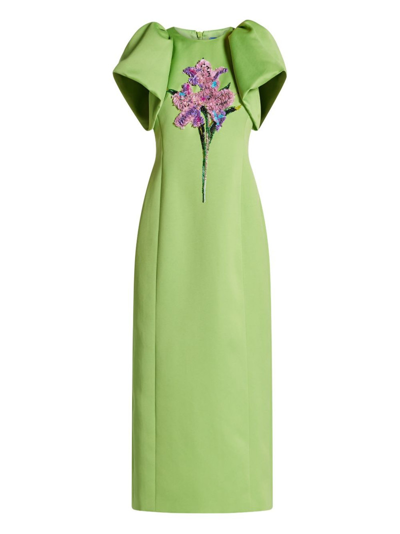Lucinda puff-sleeve floral-embellished dress 1