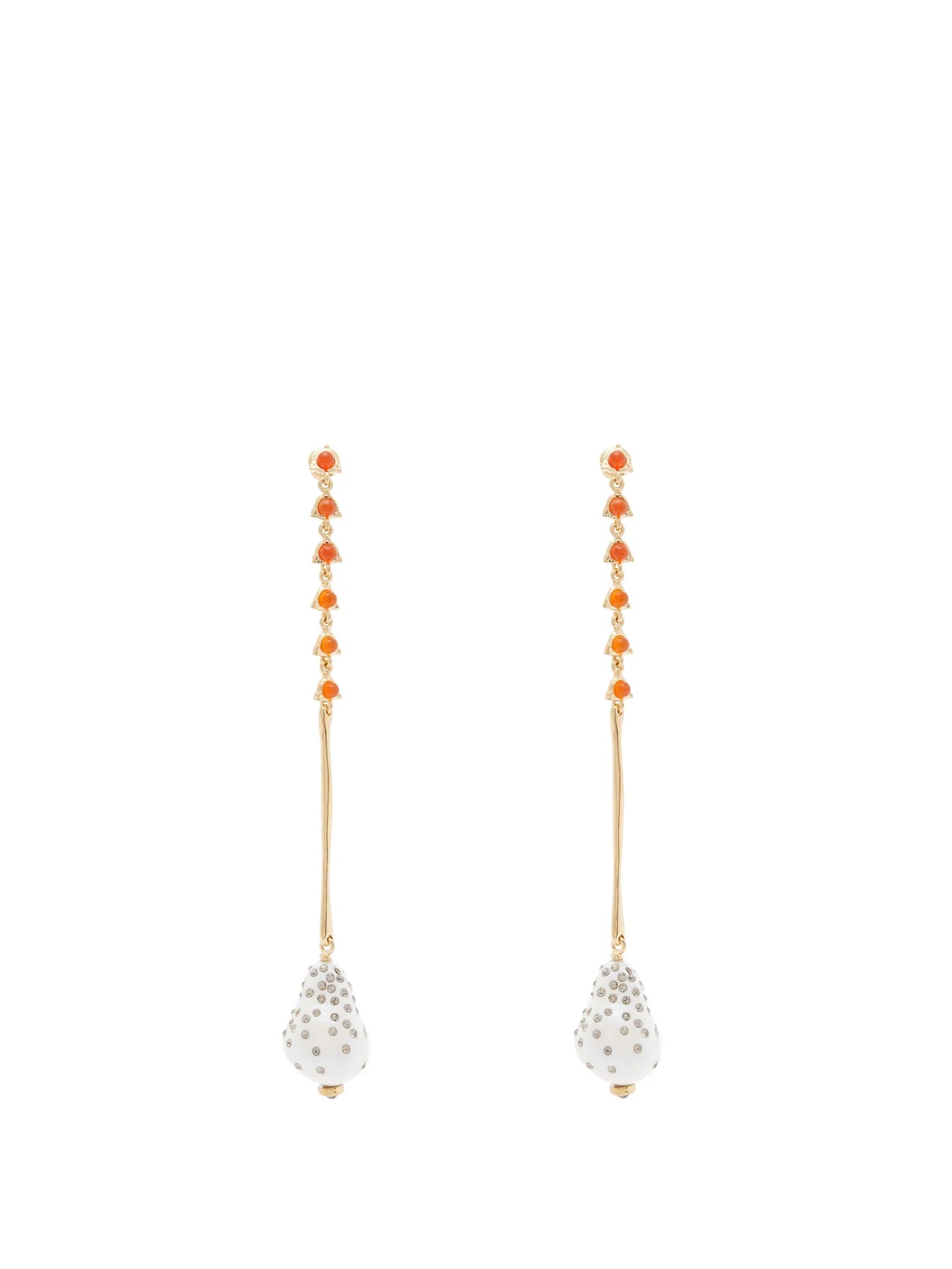 Baroque pearl and crystal drop earrings - 1