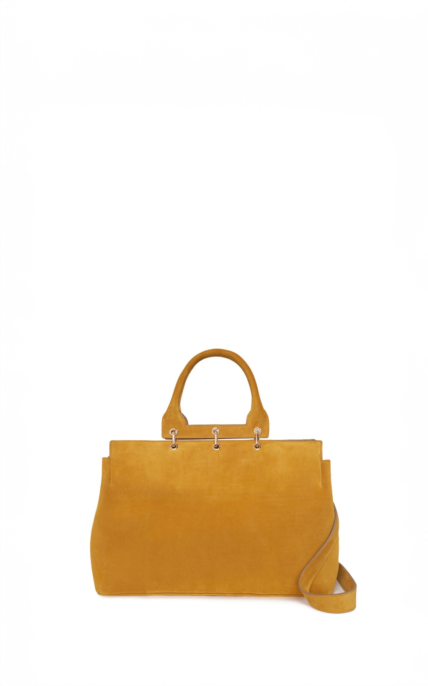 Small Amethyst Tote Bag in Golden Birch Suede - 3