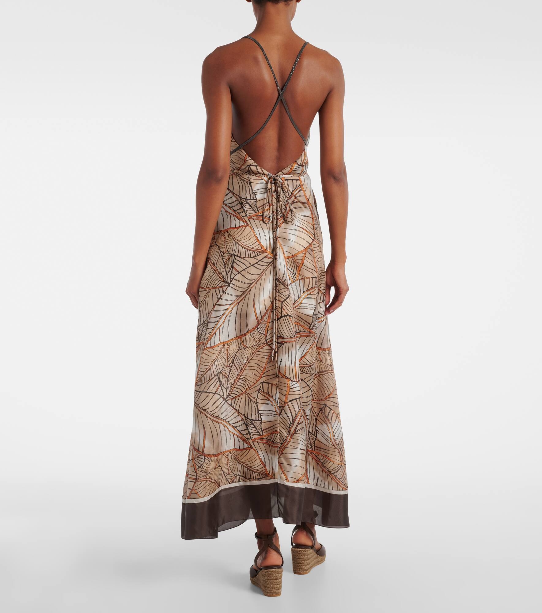 Printed silk maxi dress - 3
