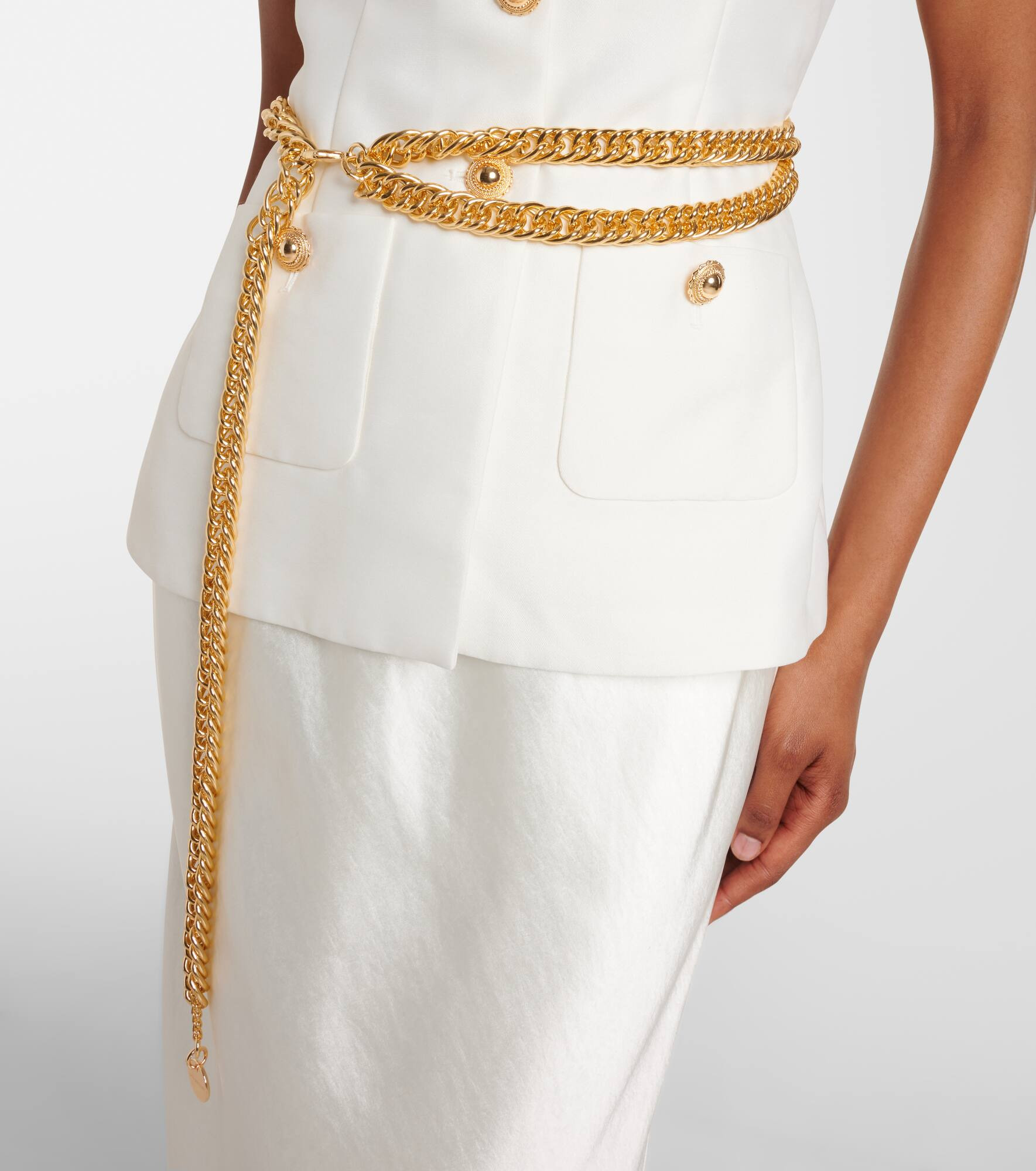Belted taffeta maxi dress - 5