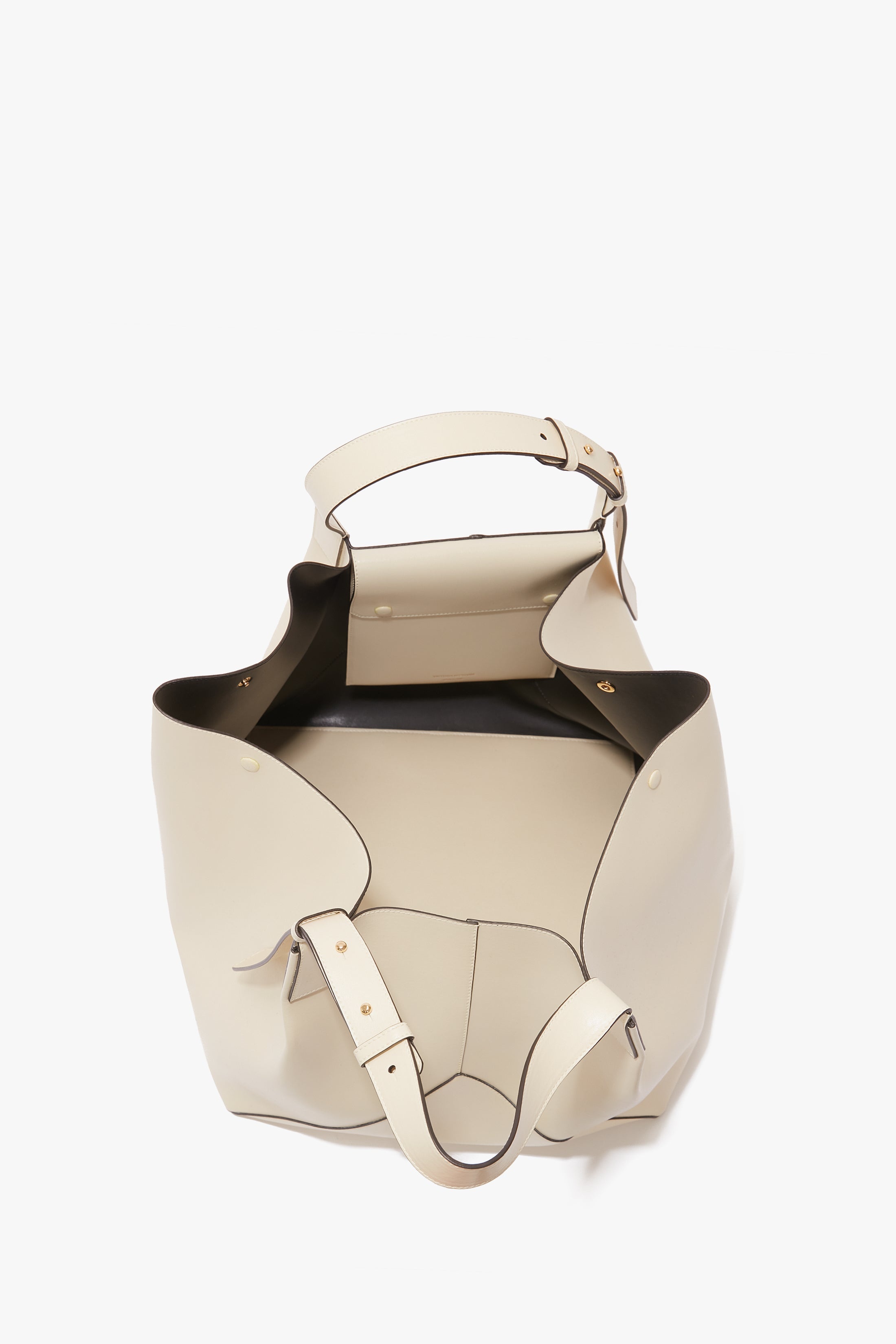 W11 Medium Tote Bag in Ivory Leather - 7