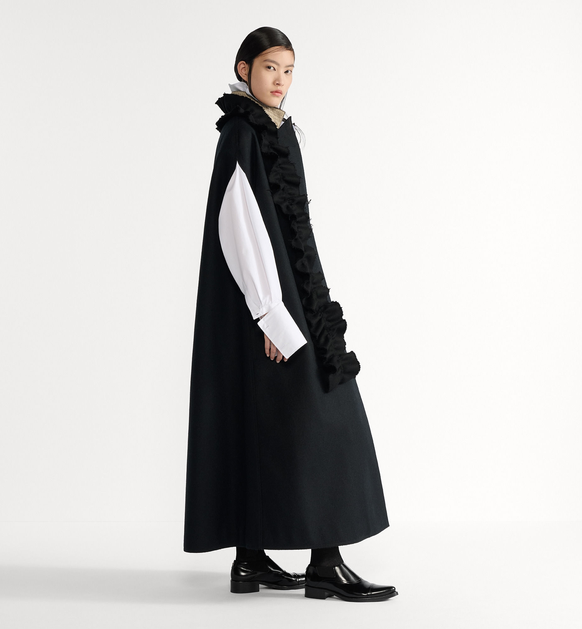 Cape with Removable Ruched Collar - 3