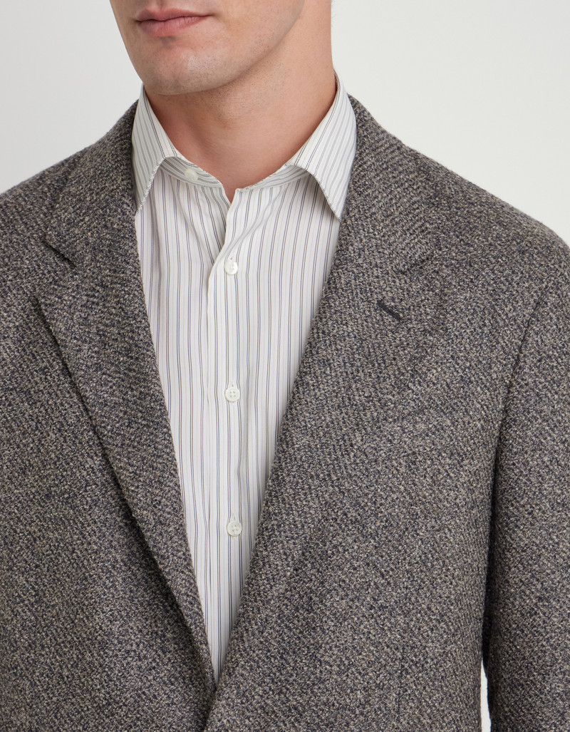 BEIGE AND GREY WOOL BLEND JACKET 6