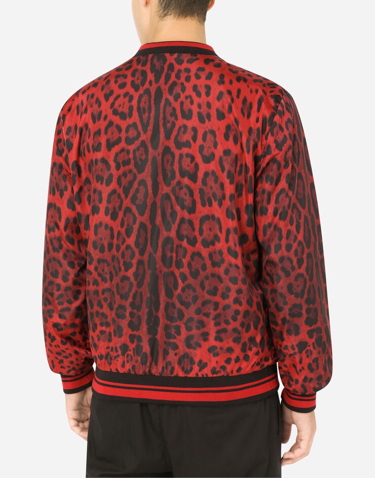 Leopard-print nylon jacket with patch - 2