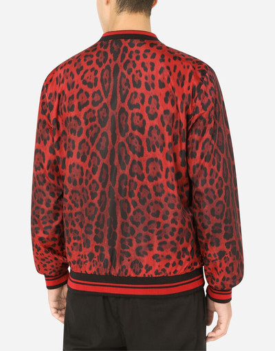 Dolce & Gabbana Leopard-print nylon jacket with patch outlook