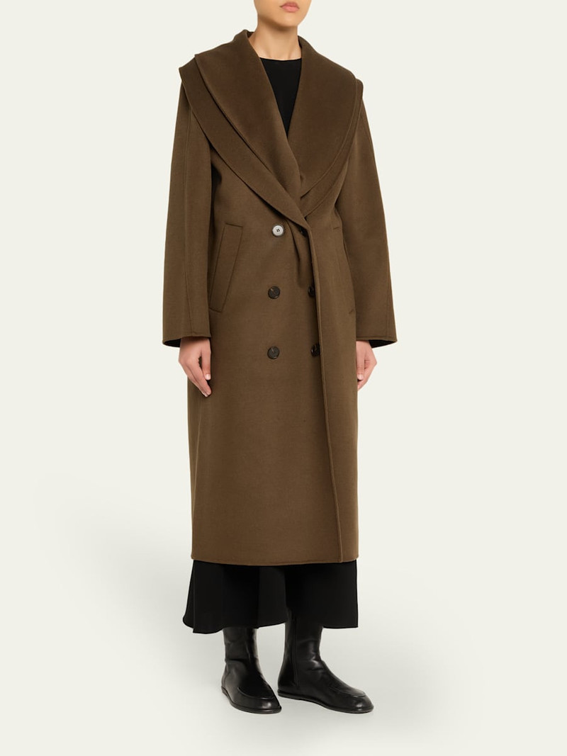 Double-Face Wool Scarf Coat 4