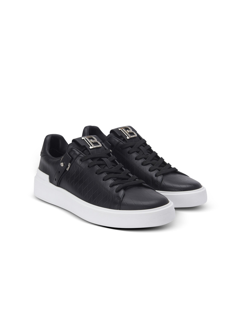 Balmain B-Court B-Buzz trainers in embossed calfskin outlook
