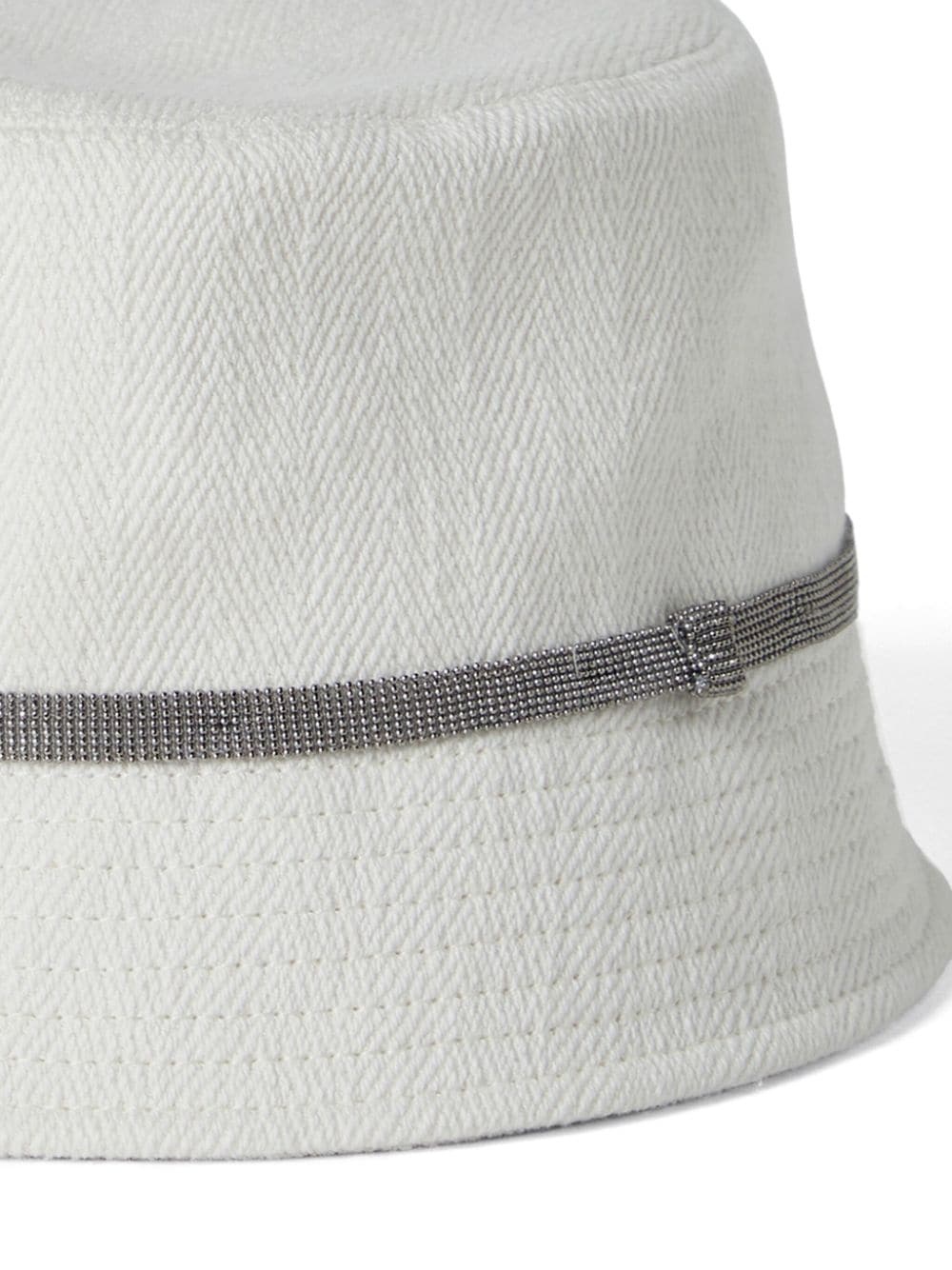 Linen and cotton bucket hat with shiny details - 3