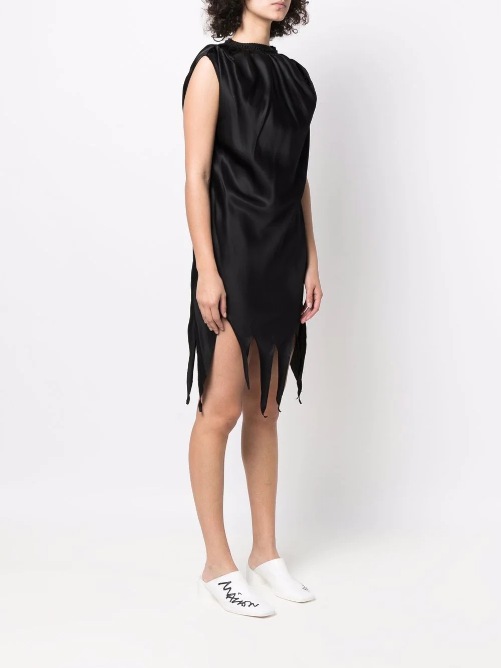 raw-hem satin dress - 3