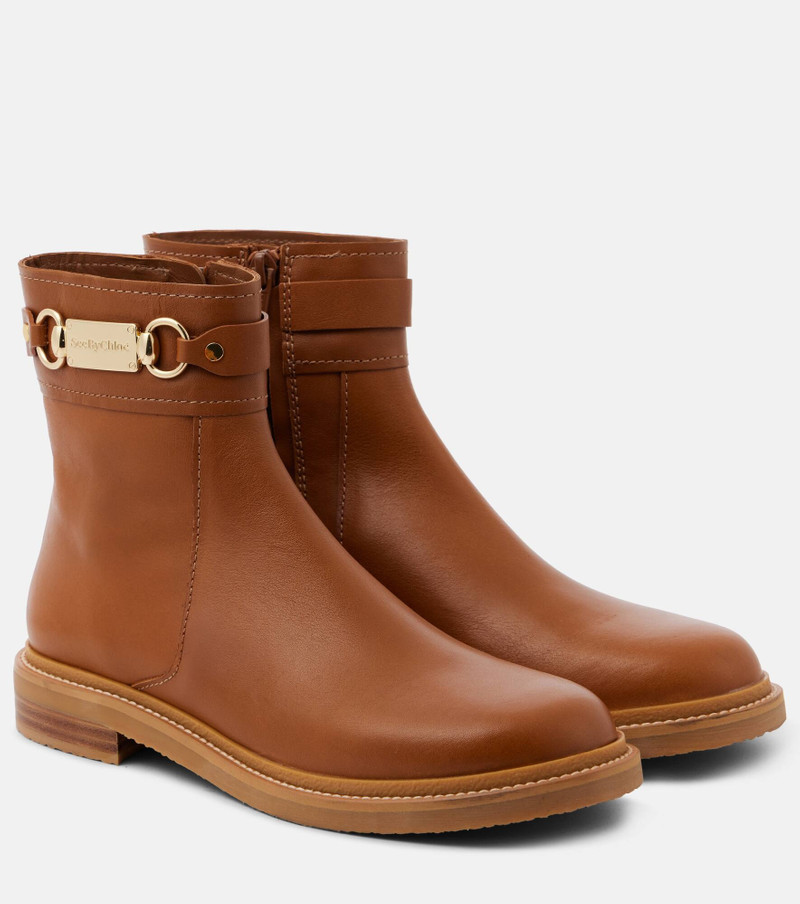Signature leather ankle boots - 1