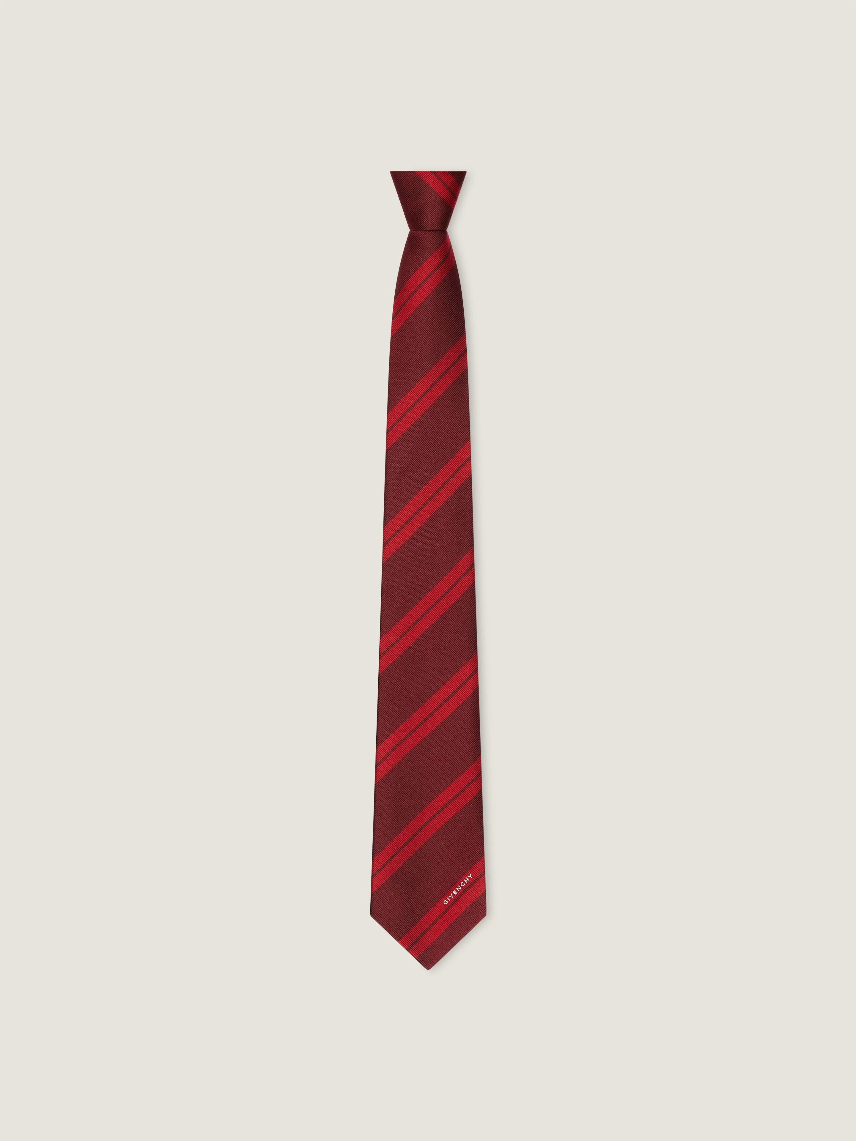 DOUBLE STRIPES TIE IN SILK GROS GRAIN - 1