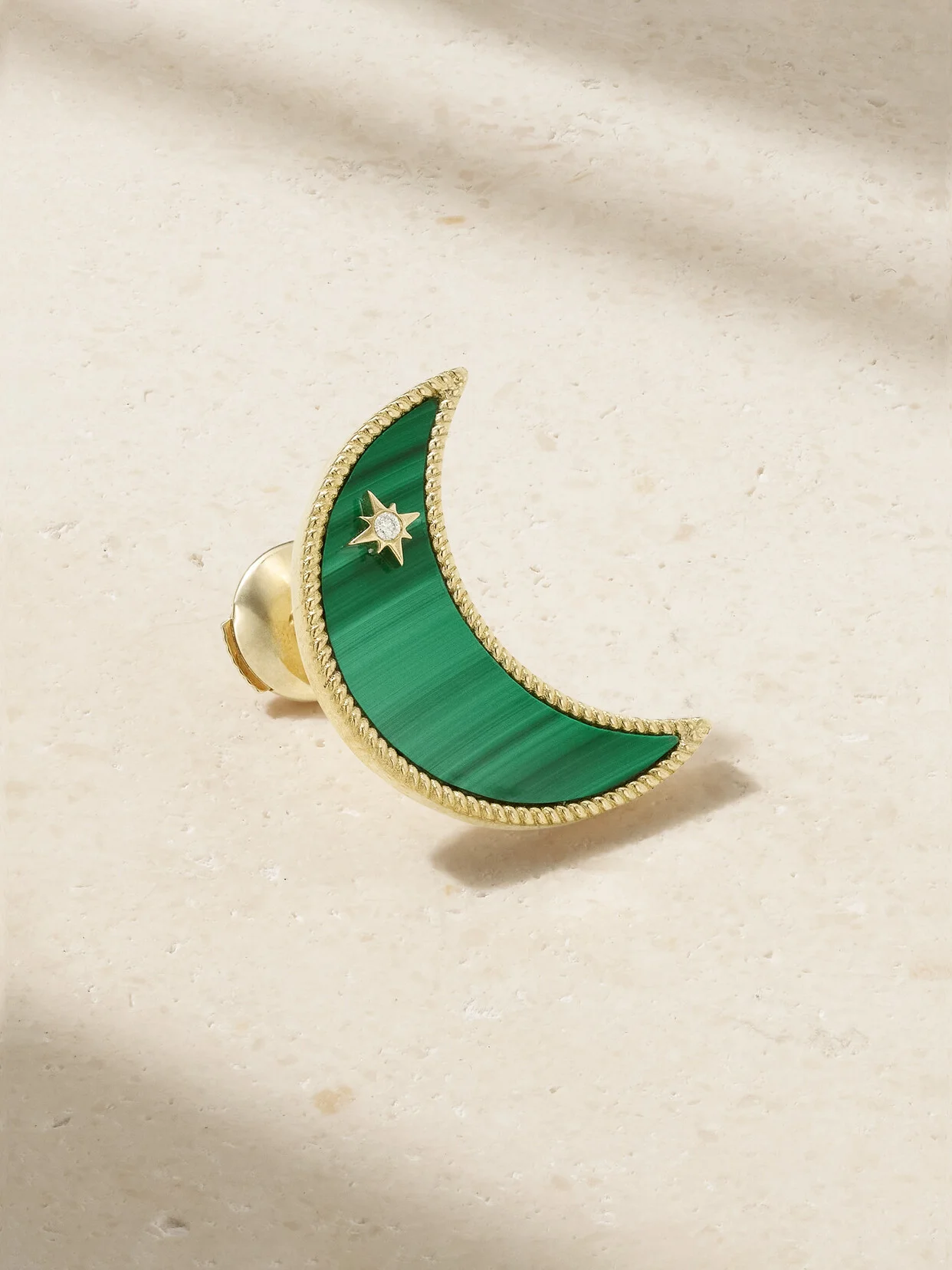 9-karat Gold, Malachite And Diamond Single Earring - 1