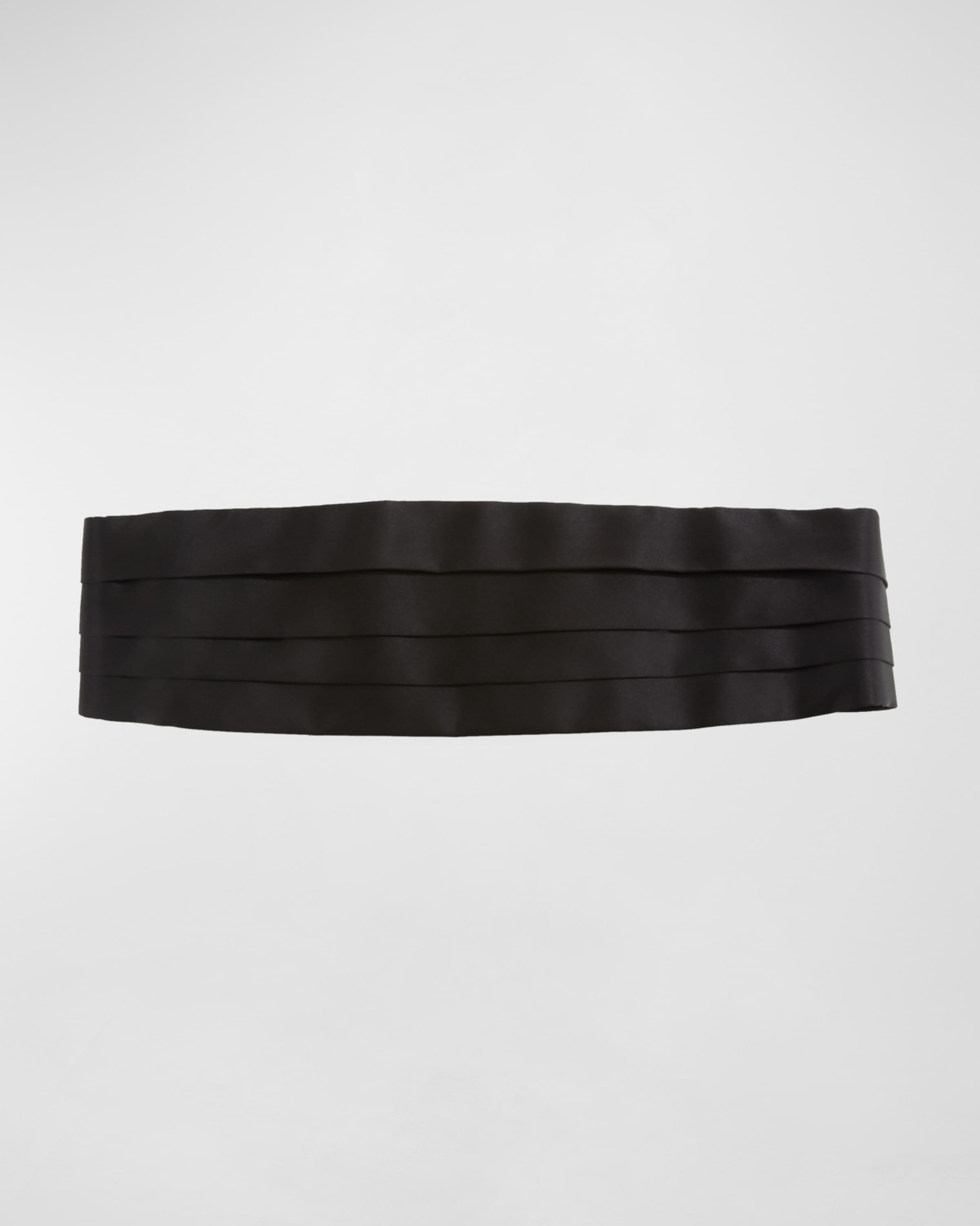 Solid Pleated Satin Cummerbund - 1