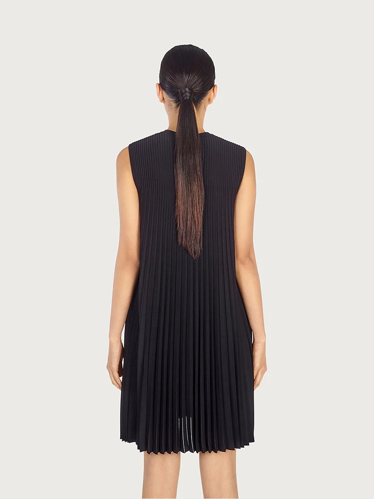 PLEATED KNITTED DRESS - 4