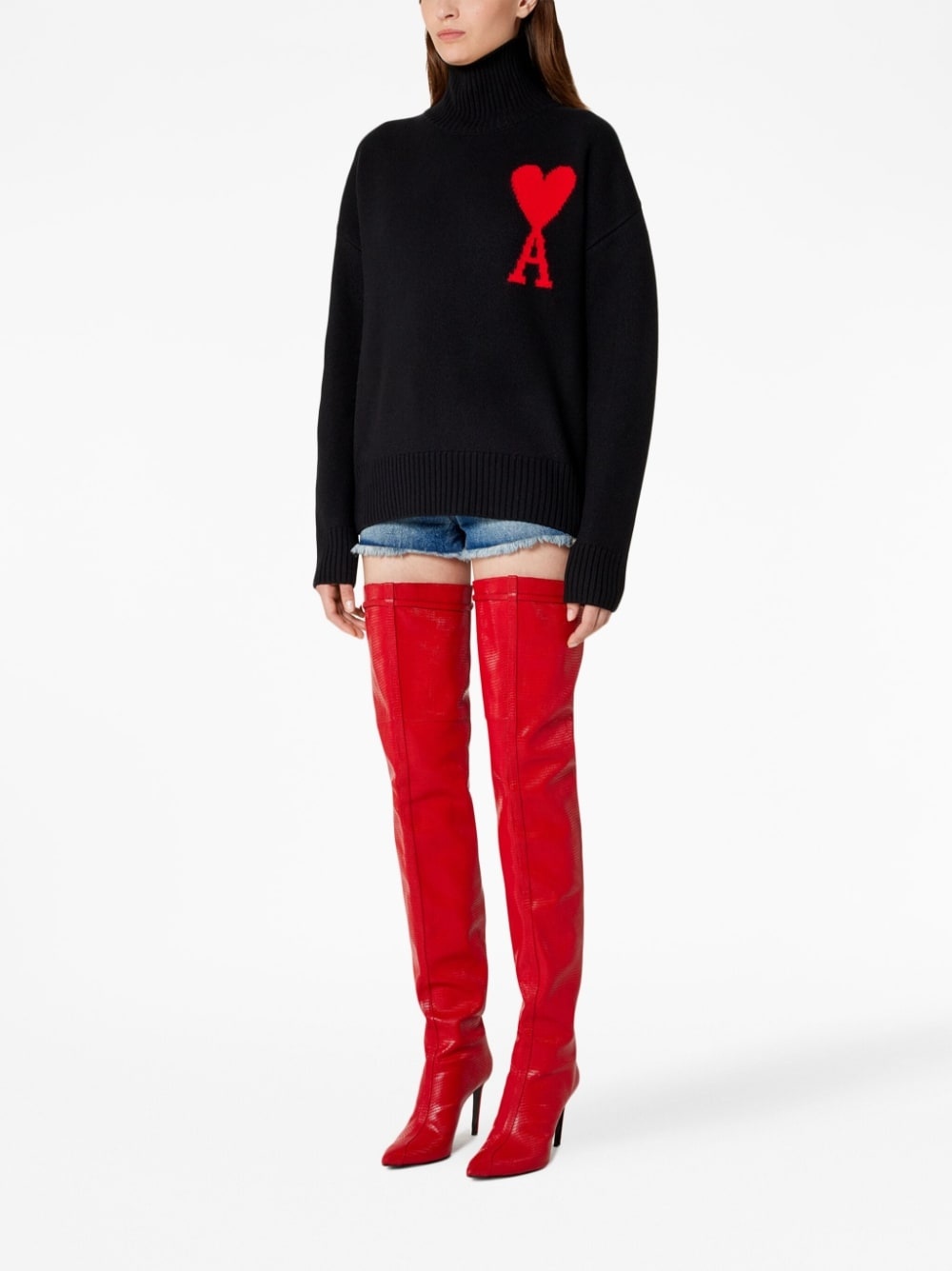 Ami De Coeur roll-neck wool jumper - 2