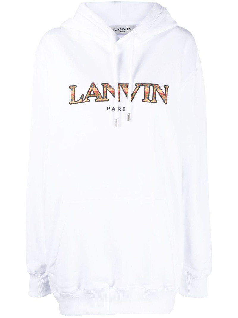 logo-embroidered hoodie 1