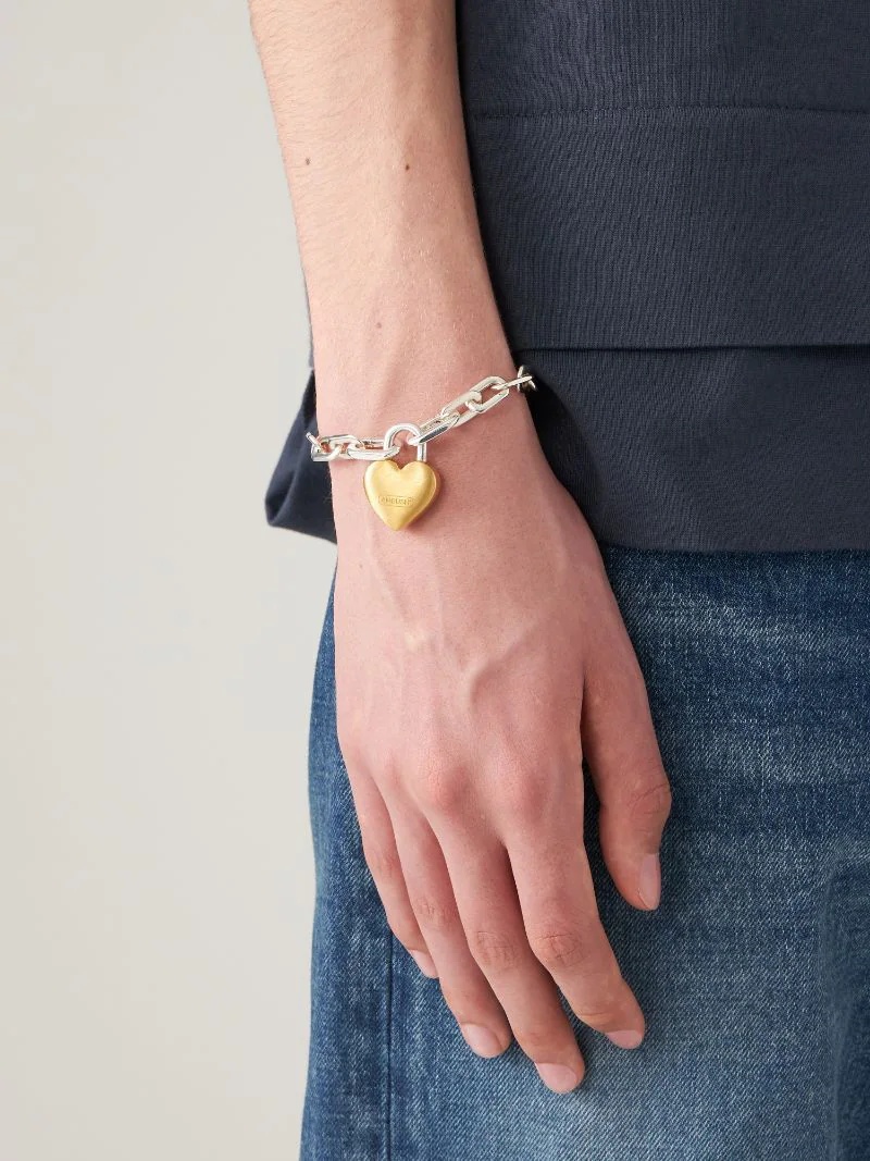 SMALL HEART PADLOCK CHAIN BRACELET - 2