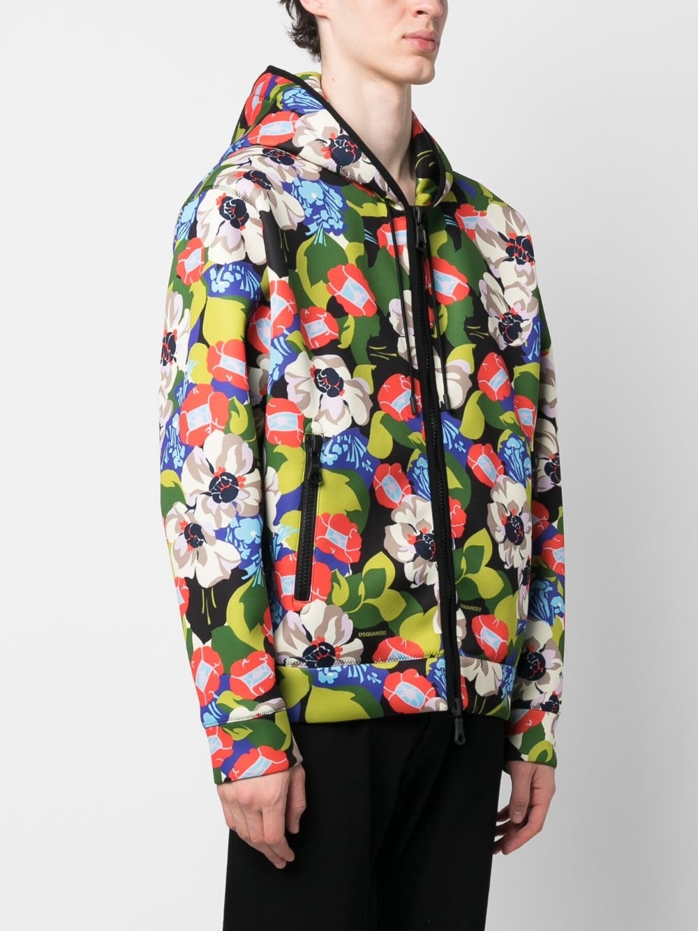 floral-print hooded jacket - 3