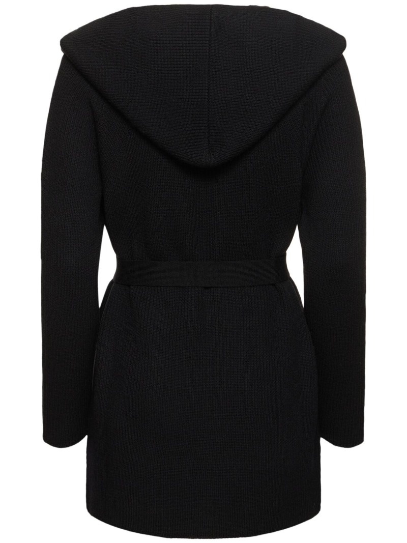 Finezza belted wool knit short coat - 3