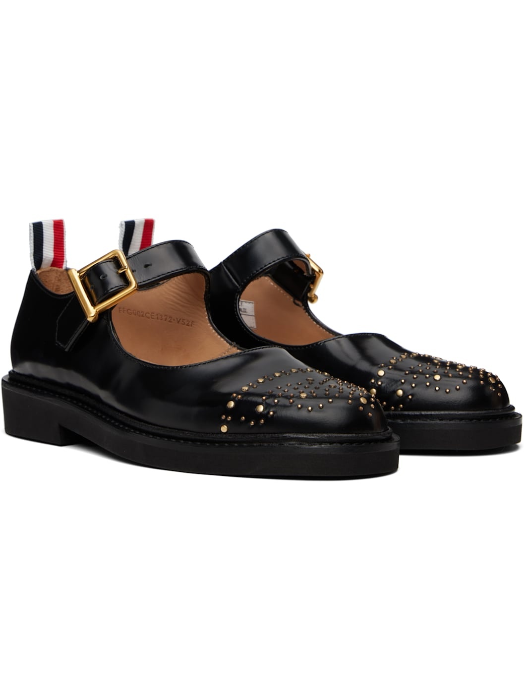 Black Soft Spazzolato Stud Thom John Loafers - 4