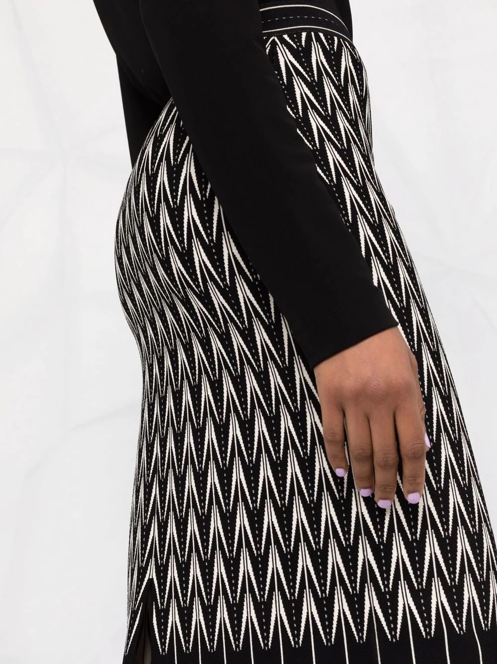 high-waisted patterned skirt - 5