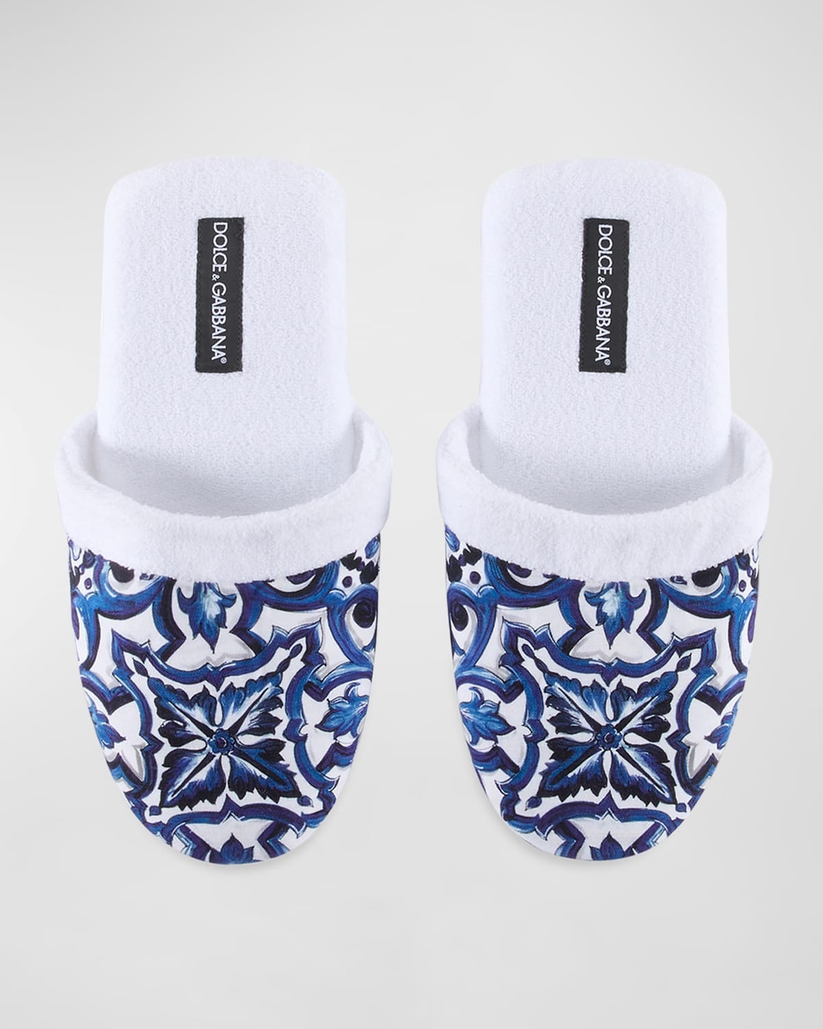 Men's Majolica-Print Cotton Slippers - 4