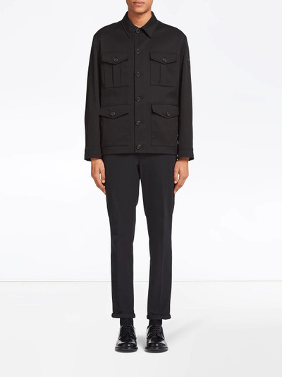 Prada boxy-fit flap pocket jacket outlook