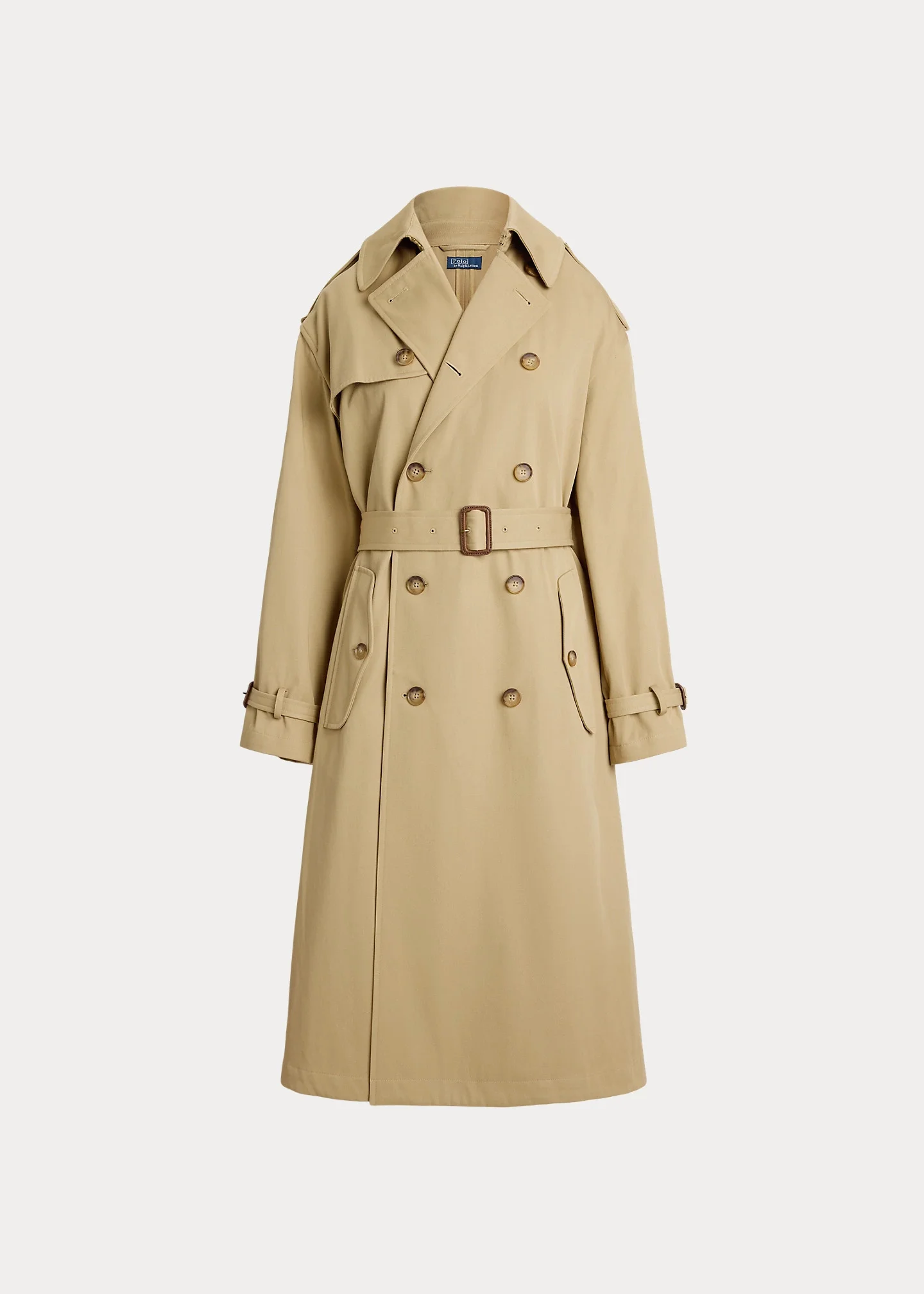 Double-Breasted Twill Trench Coat - 1