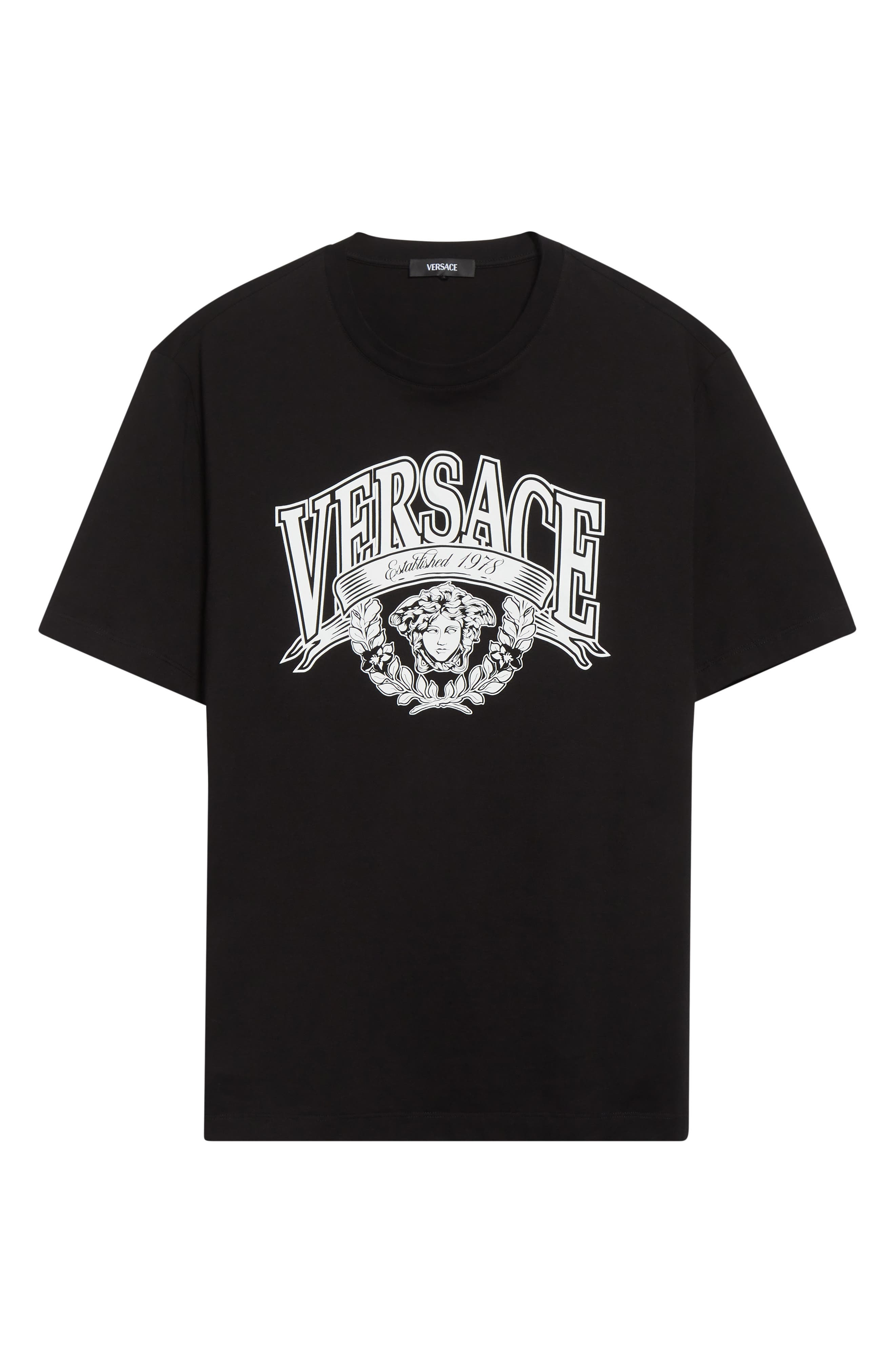 Versace Medusa Logo Compact Cotton Graphic T-Shirt in Black at Nordstrom - 5
