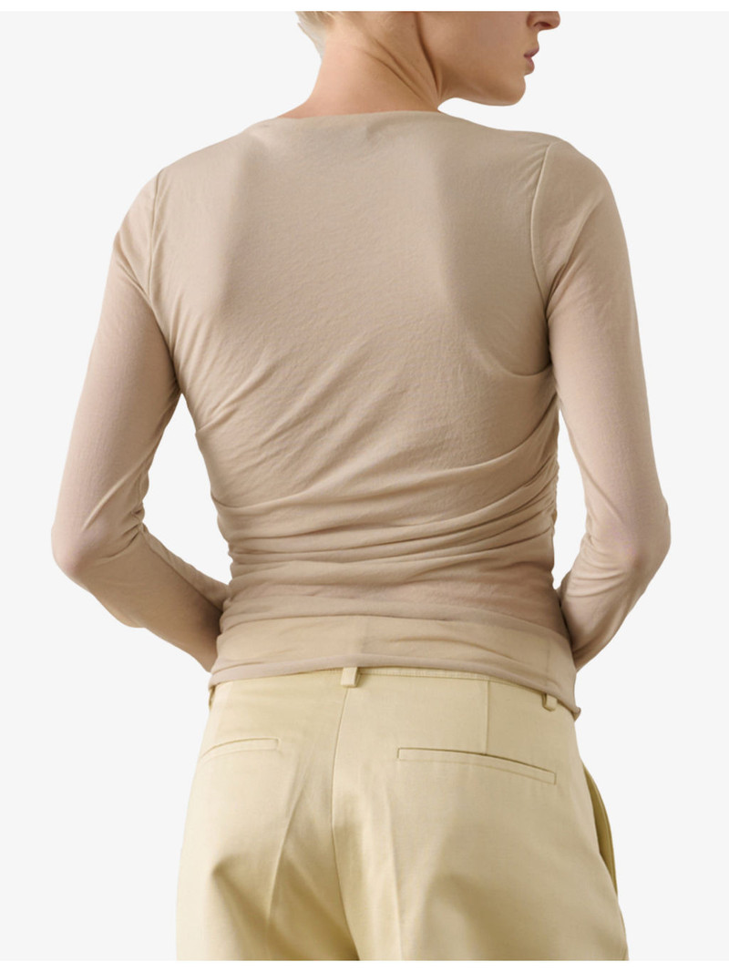 Gaia Gathered-Detail Cotton-Blend Top 4