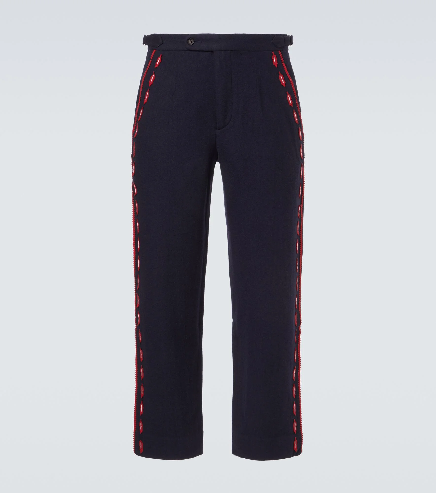 Carroll embroidered wool straight pants - 1