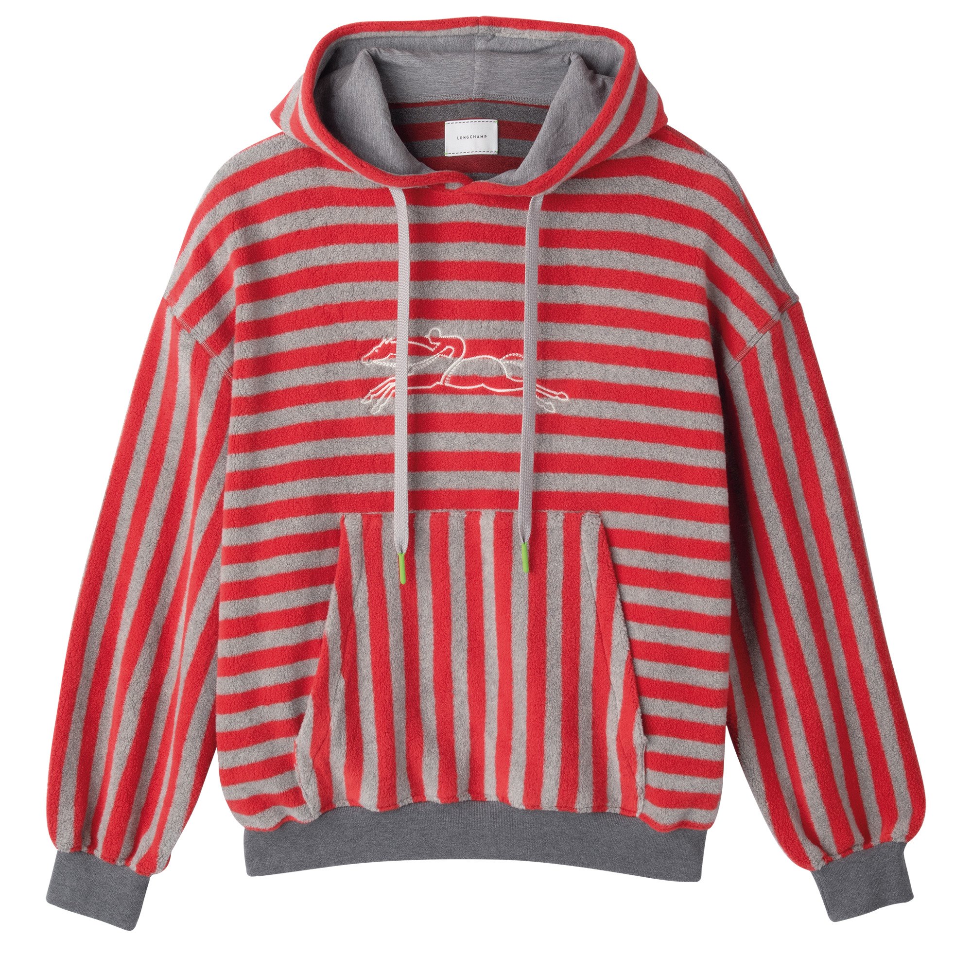 Hoodie Grey/Red - Fleece - 1