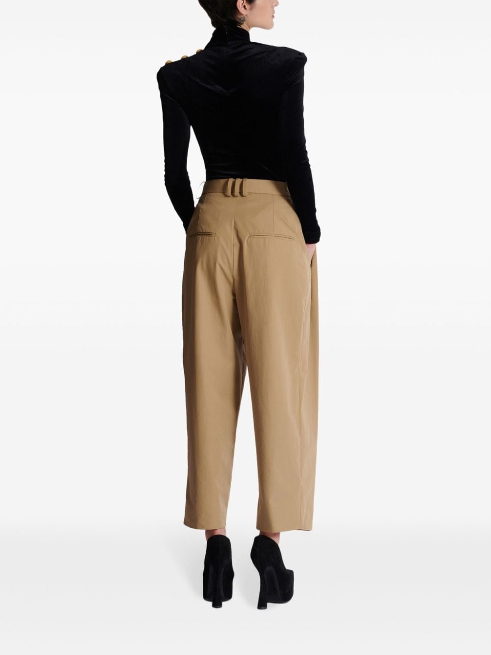 pleated cotton trousers - 4