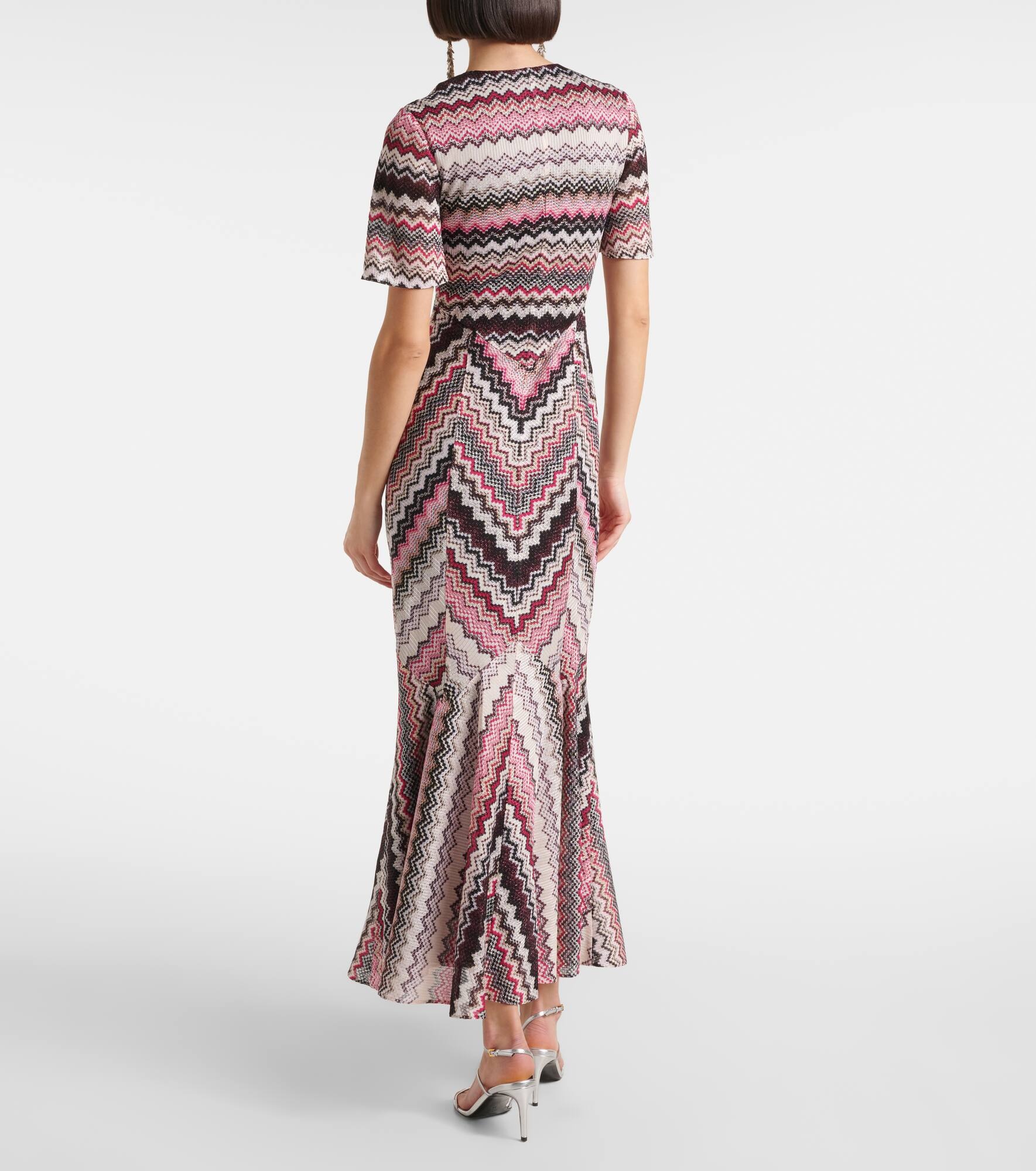 Zigzag lamé midi dress - 3