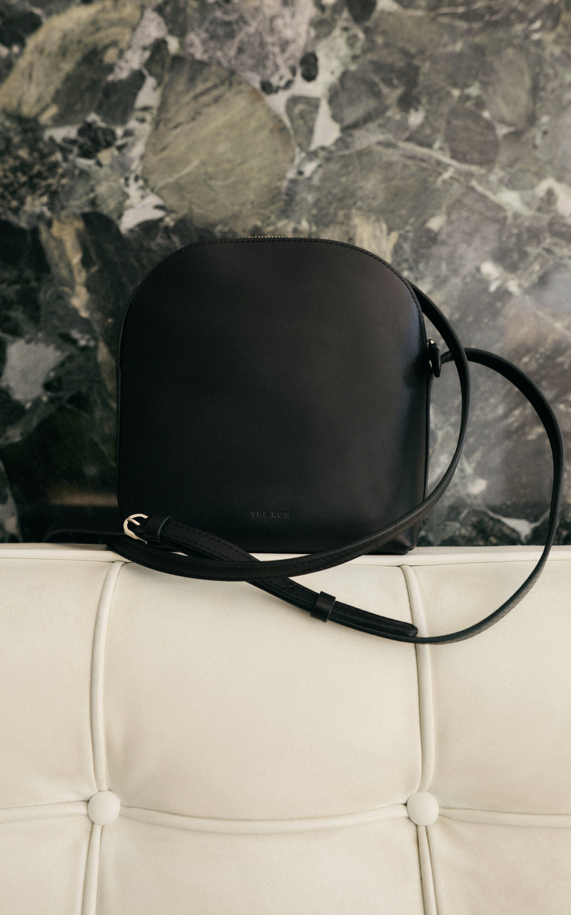 The Row Annie N/S Leather Crossbody Bag black outlook