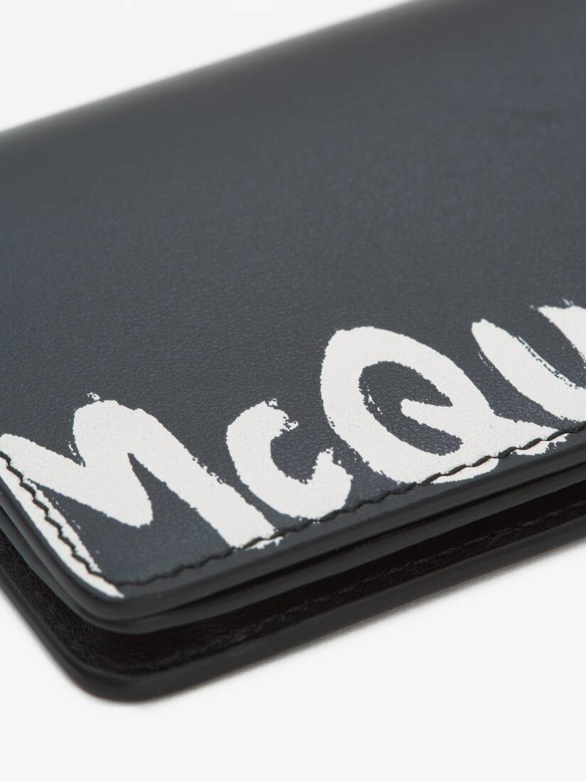 Mcqueen Graffiti Business Card Holder in Black/white - 5