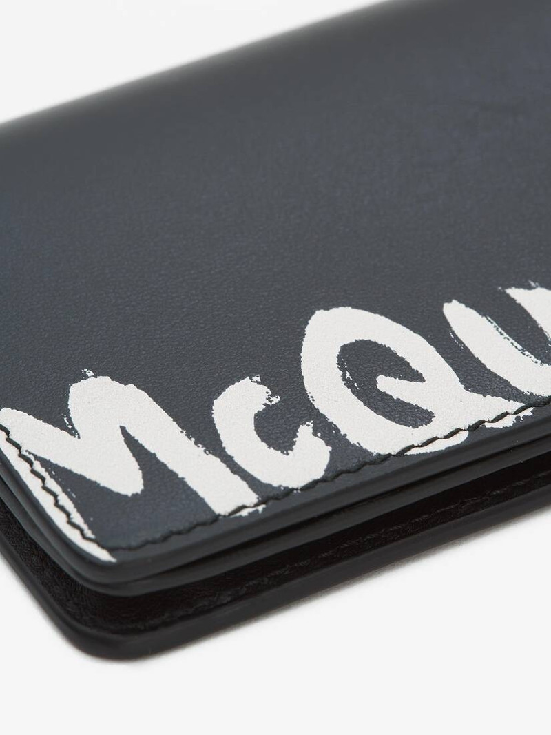 Mcqueen Graffiti Business Card Holder in Black/white 5