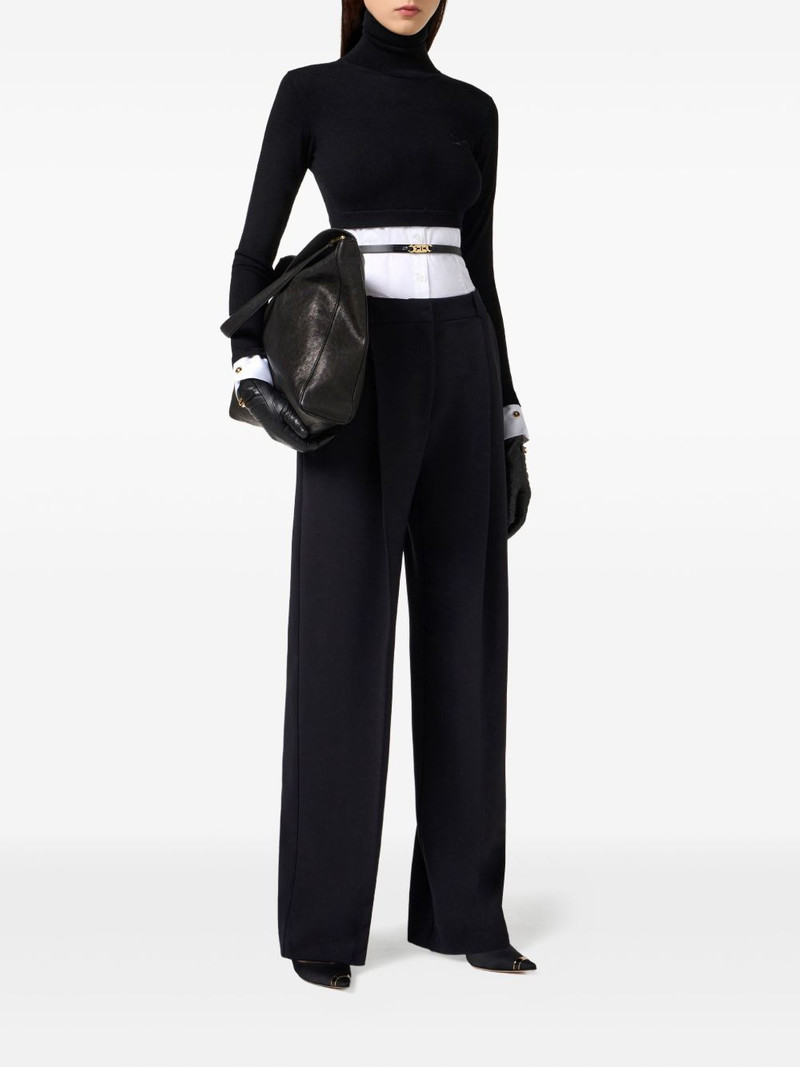 ELISABETTA FRANCHI poplin-insert turtleneck top outlook