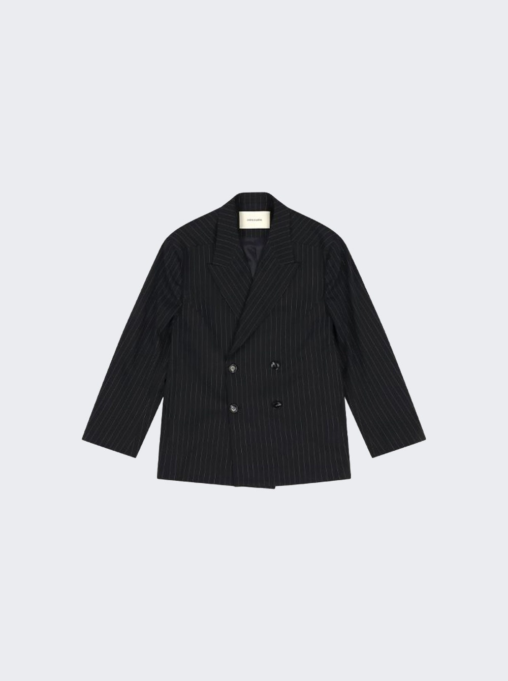 Double Breasted Blazer Navy Pinstripe - 1