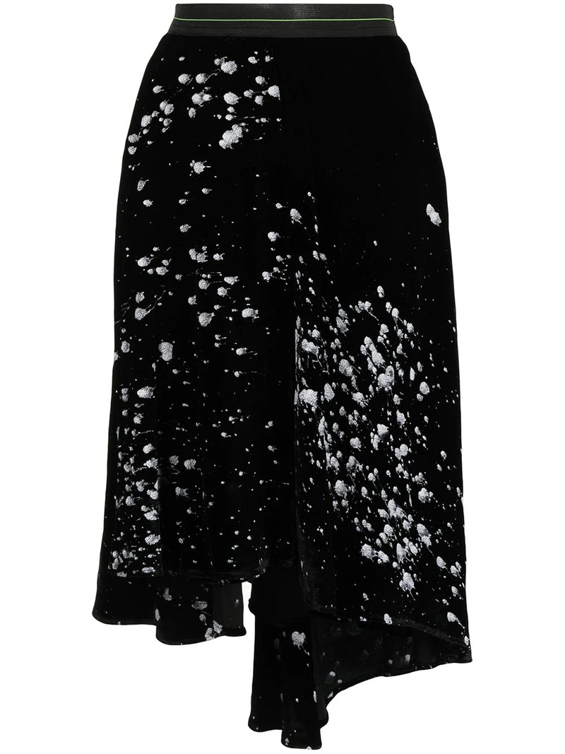 spray-paint velour skirt 1