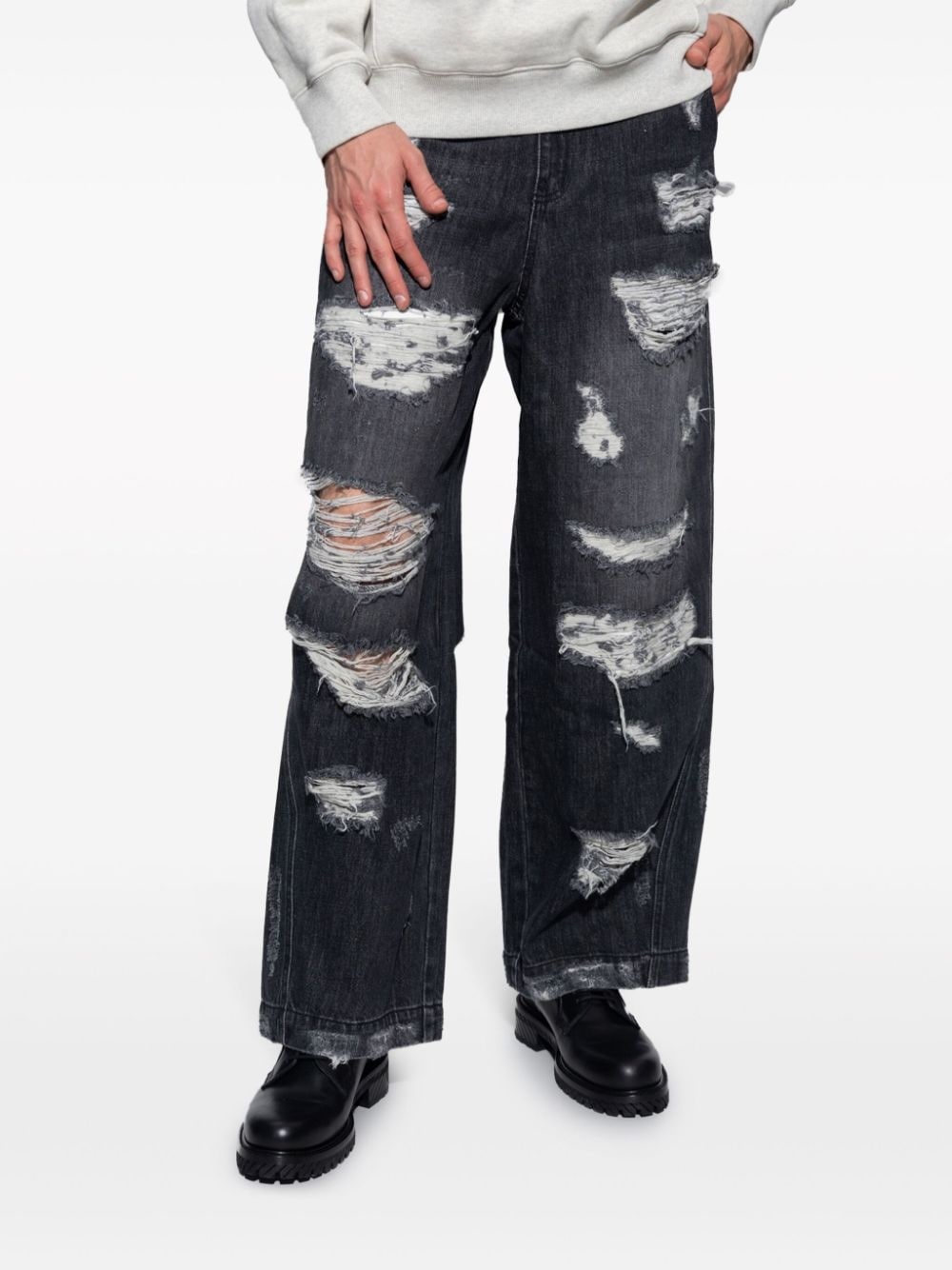 ripped-detail high-rise jeans - 2
