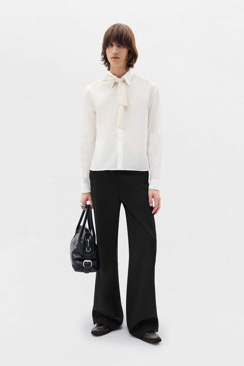 Stack Comfort Cropped Shirt with Necktie 4