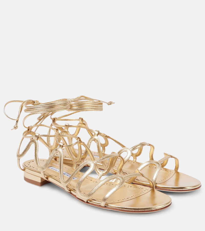Fawdaflat metallic leather sandals 1