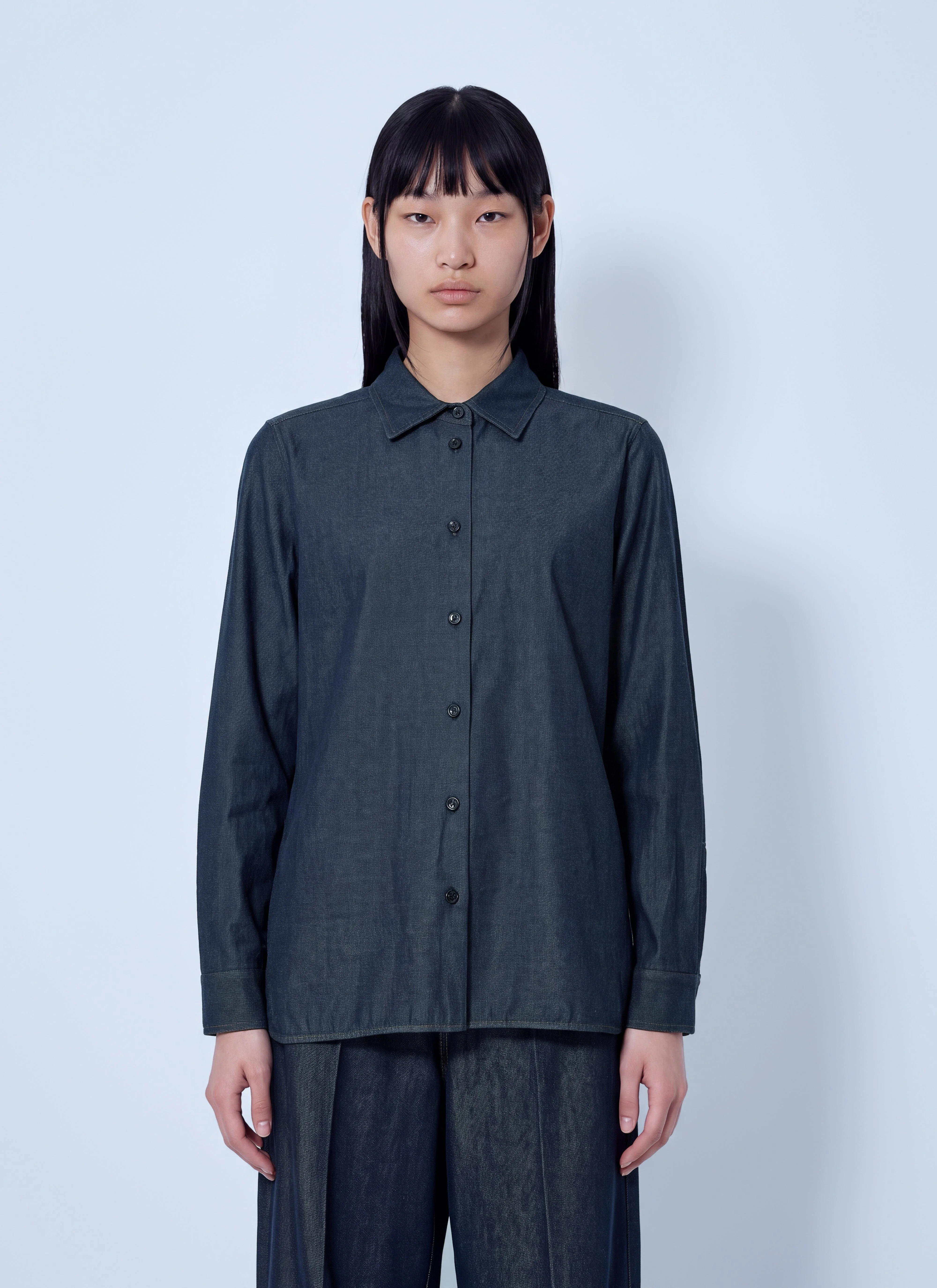 Max Mara Women Button-Down Denim Shirt - 1